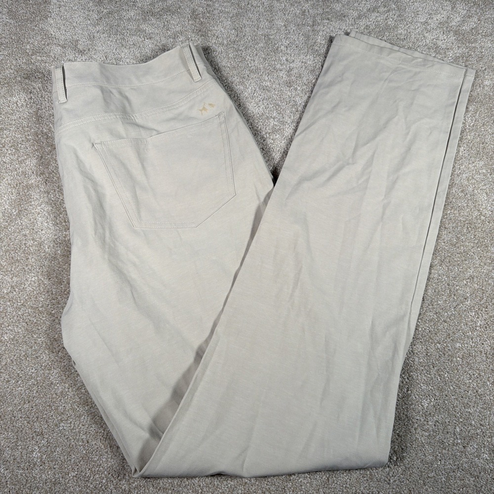 Fish Hippie Co. Bonita Straight Leg Pant Mens 35/34 (FITS 36 X 34) Beige Outdoor